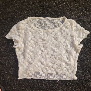 Elegant Lace Women Top - Cream